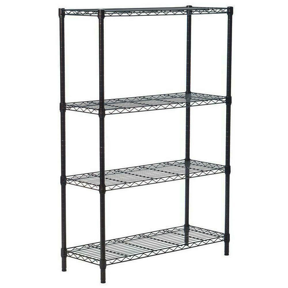 4-Tier Steel Wire Shelving Unit in Black — The Bulb